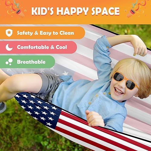 Miniatura 5 de Hamaca para acampar al aire libre, hamacas dobles e individuales con 2 correas para árboles, ligera y portátil, pero resistente, hamacas de nailon