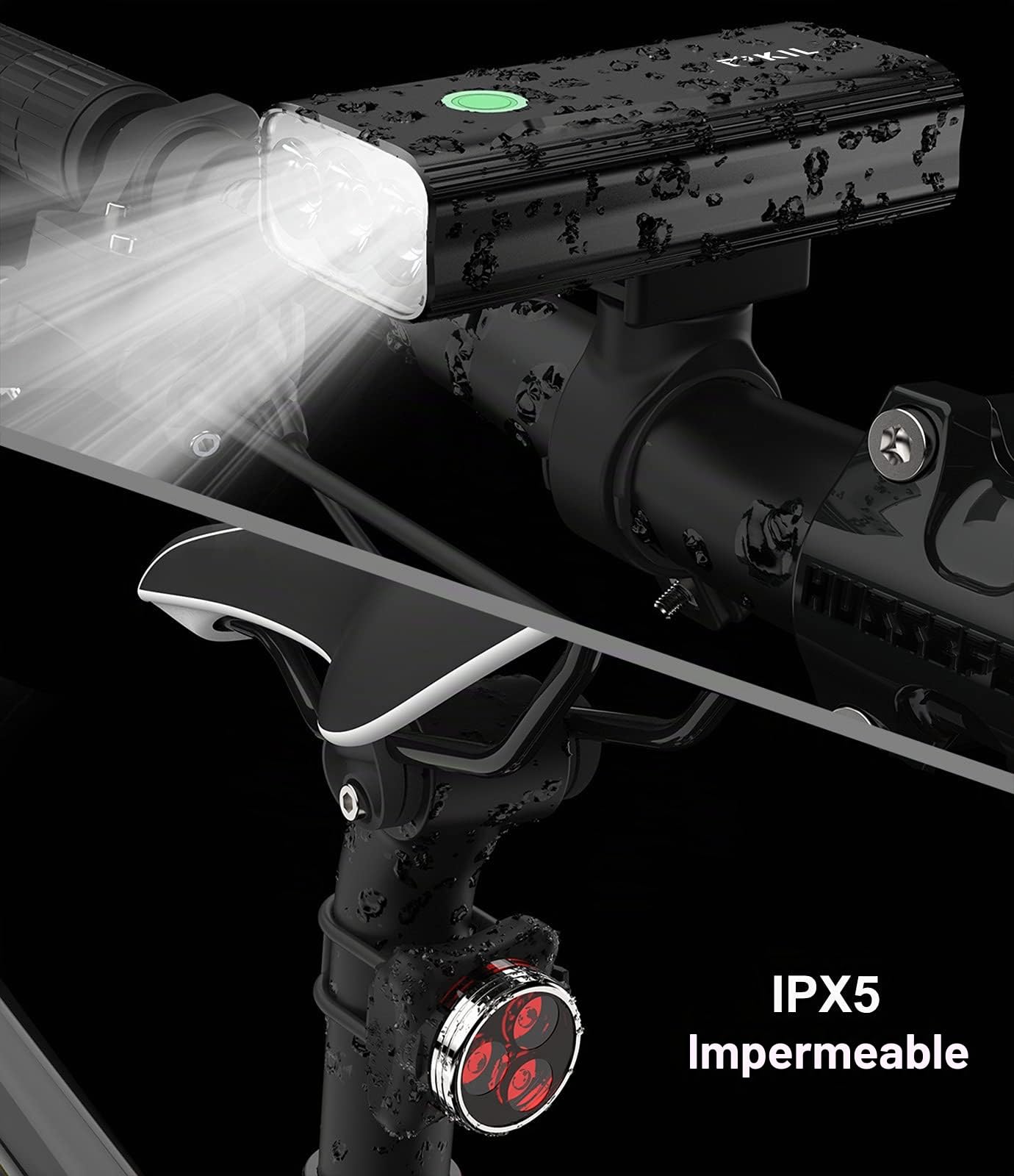BIKIL luz Bicicleta 6400mAh luz Delantera Bicicleta Recargable USB C Luces Bicicleta Delantera y Trasera LED Impermeable Linterna Potente 2400 Lúmenes para Ciclismo Carretera y Montaña para la Noche