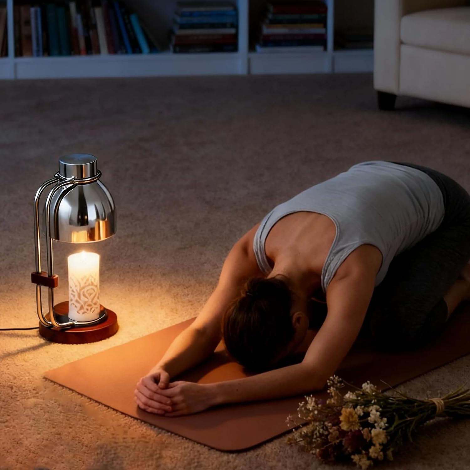 Candle Warmer Lamp with Timer,Dimmable Electric Candle Warmers,Elegant Home Decor Warming Heater As Birthday Gifts for Women Mom Jar Candle Lovers,Friends Use in Bedroom (Chrome)