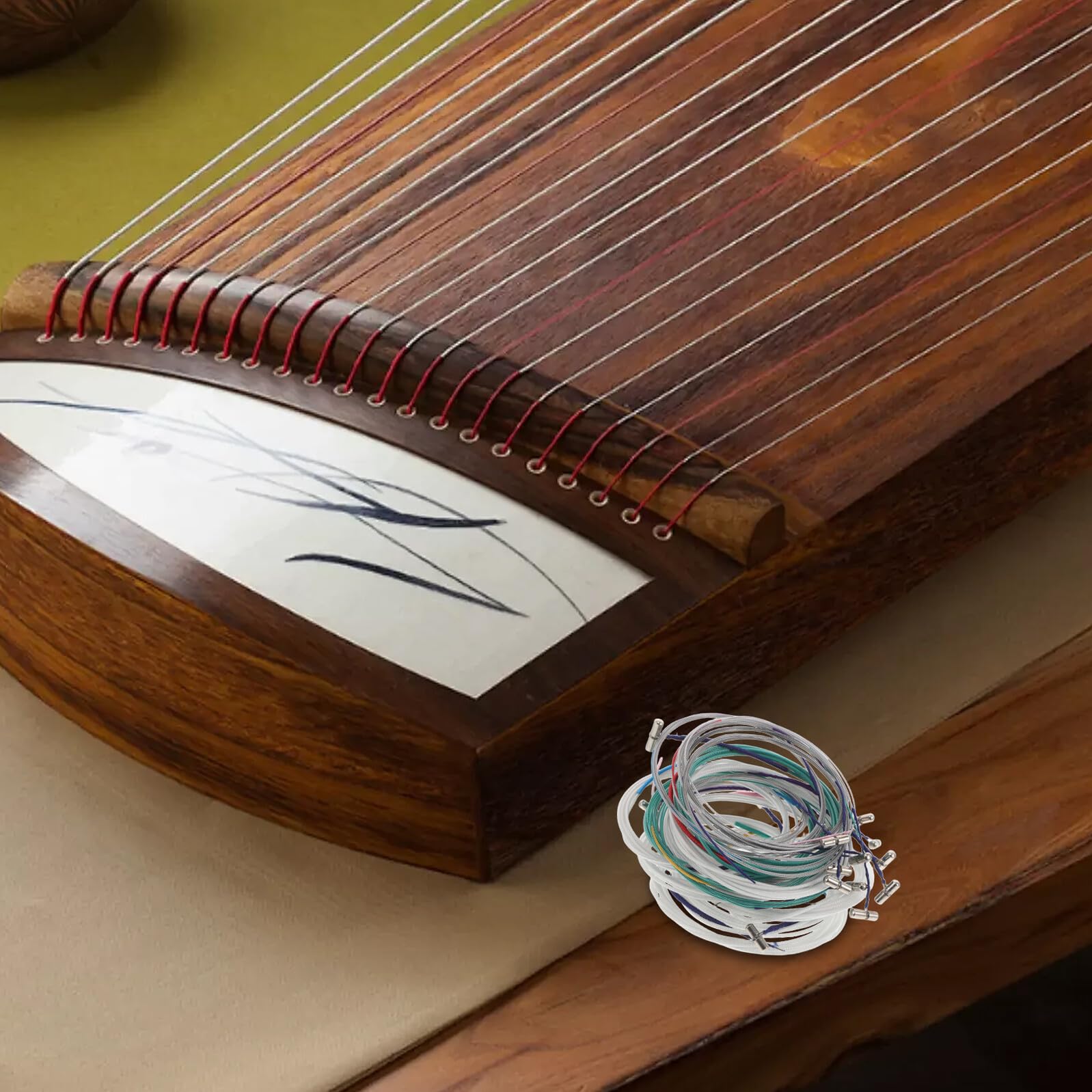 Levemolo Corda Guzheng in Metallo 1-21 per Pratica Musicale, 21 Pezzi, Adatto a Principianti e Bambini, Lunghezza 163cm per Strumenti Guzheng Cinesi