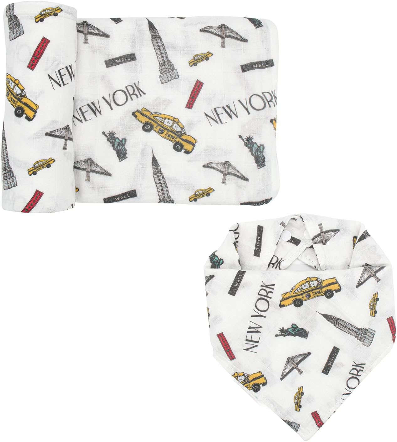 immispace - Ultra Soft Muslin Swaddle & Bandana Bib Set | Newborn Gift For Boys & Girls | 30% Organic Cotton + 70% Rayon