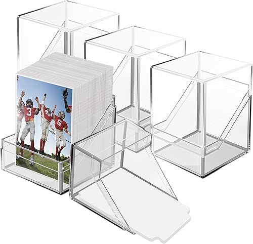 Kitoyz Cajas de cartas para cartas intercambiables, cajas de almacenamiento de cartas con capacidad para más de 100 tarjetas con funda para tarjetas