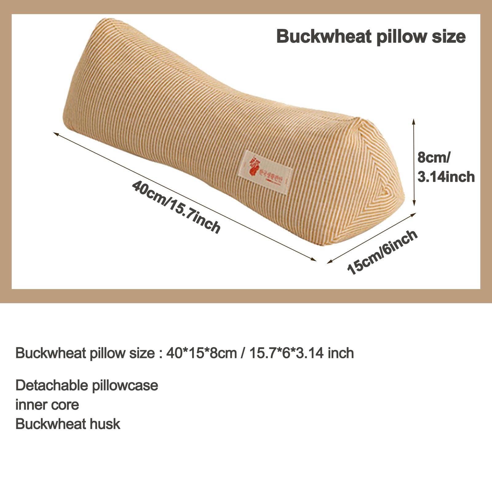 GCHC-CYL Neck & Cervical Pillows Buckwheat Pillow ?Neck Support Pillow Cervical Neck Roll Bolster Pillow?Neck Pain Relief for Back and Side Sleepers Round Pillows (Gray)