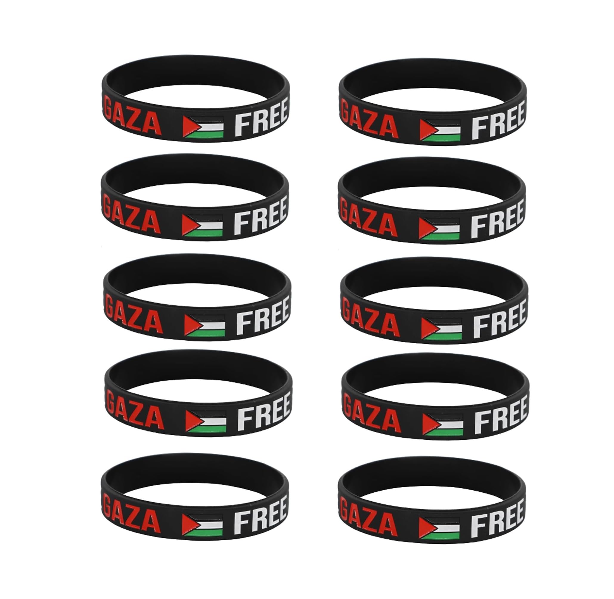 Caiyao 4/8Pcs Sports Silicone Wristbands - Free Palestine Bracelets for Women & Men - Water-proof Rubber Support Palestine Flag Bracelets