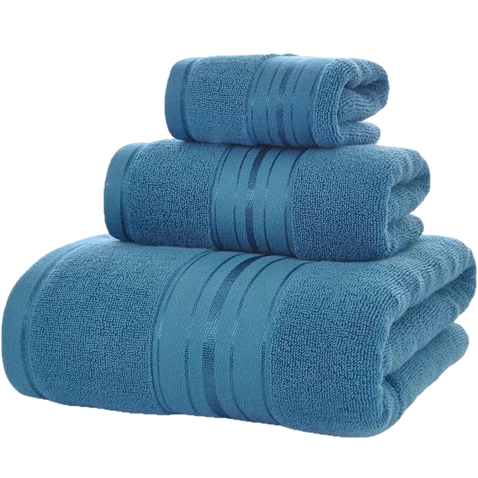 Kaeltsyn Super Large Bath Towel with Matching Hand Towel and Washcloth Set Cotton Gentle on Skin Absorbent Towels for Bathroom Soft Cotton Towels