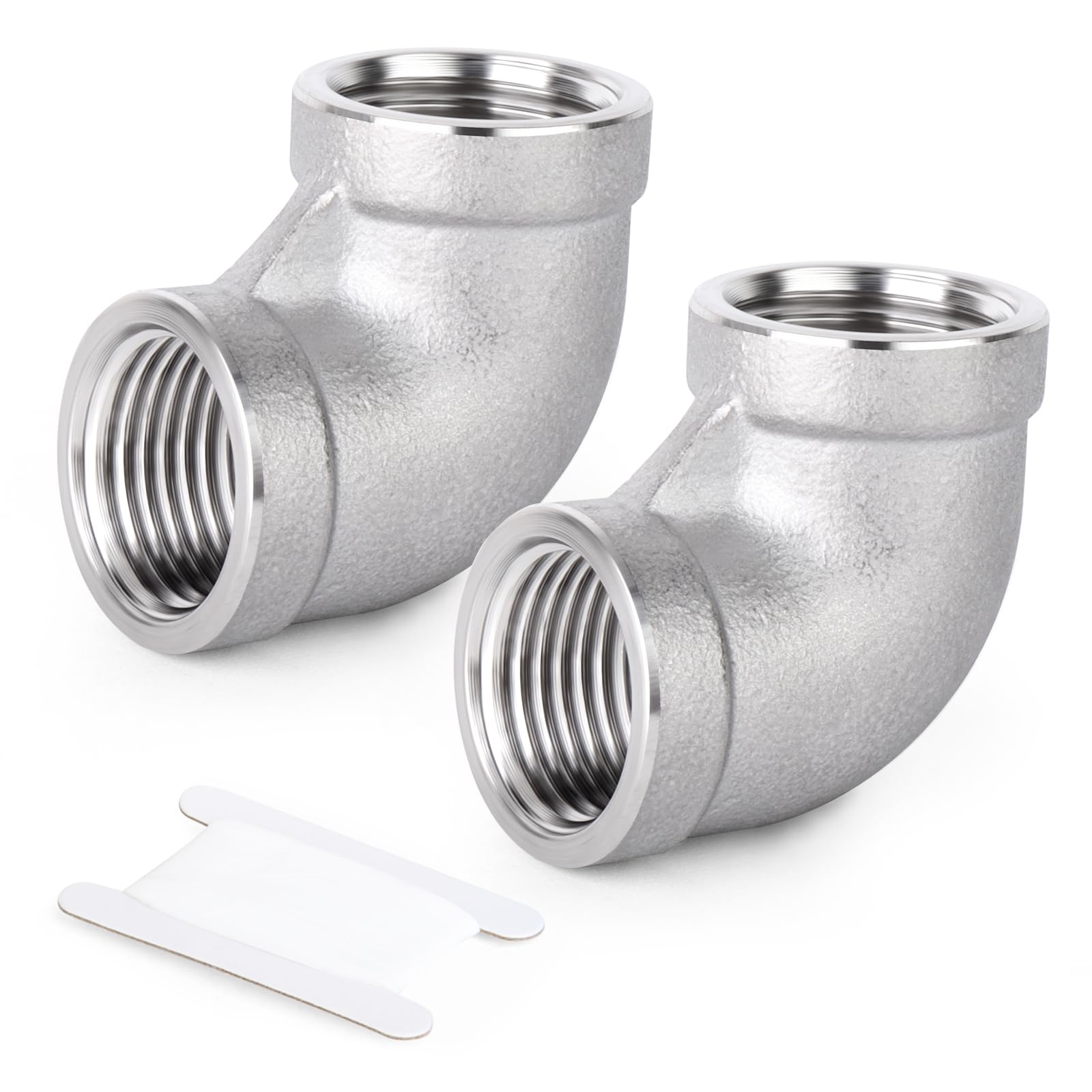 TAISHER 2PCS 304 Stainless Steel 90 Degree elbow,1-1/4" NPT Female Pipe to 1-1/4" NPT Female 304 Stainless Steel Pipe Fitting