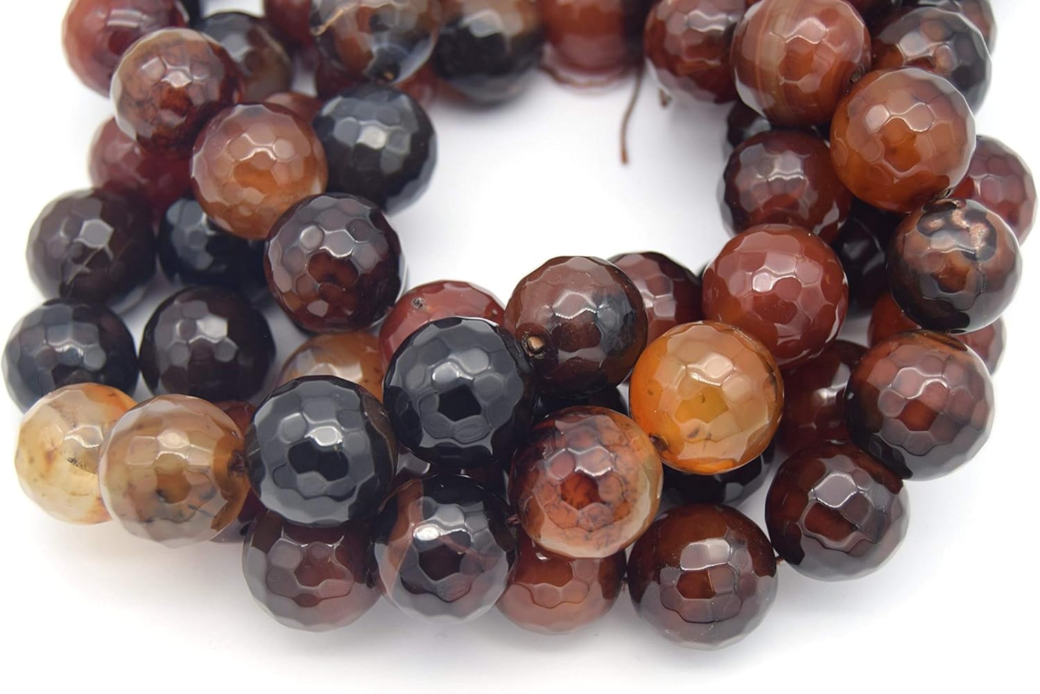 20mm Light Pink/Blue/Yellow Dyed Agate Faceted Sphere/Ball Shaped Beads - (Approx. 15" ~20 Beads)