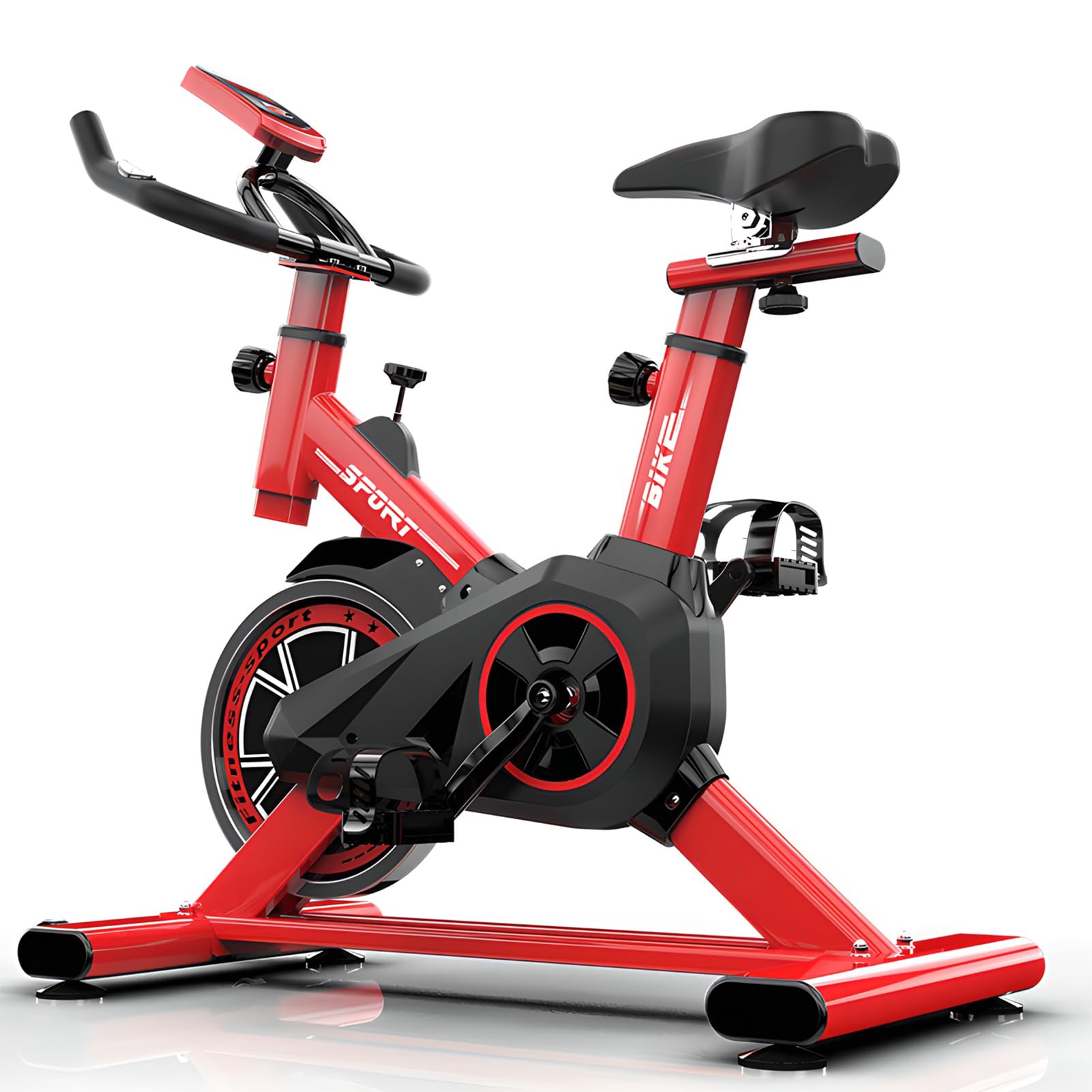 Bicicleta dinámica para entrenamiento en casa con asiento ajustable y panel de control led