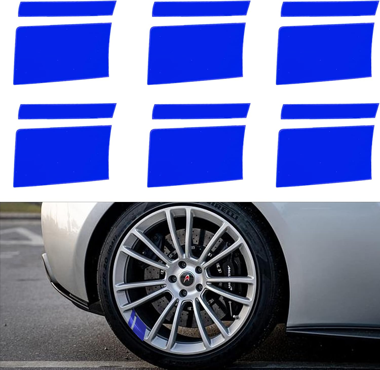 6 Pcs Wheel Rim Decal Stripes Car Decals Reflective Car