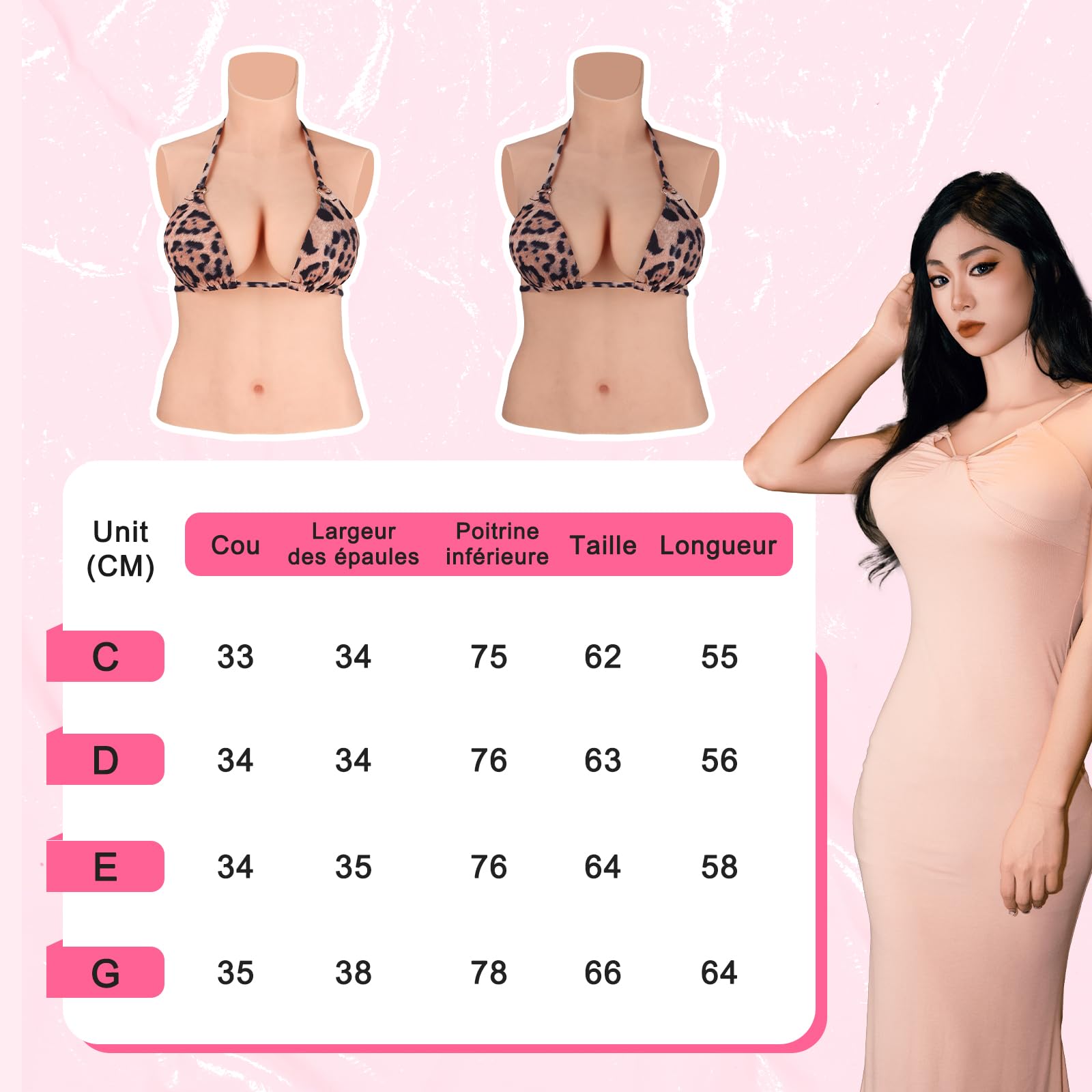 KUMIHO Faux Sein Silicone Crossdresser Faux Seins travesti Fausse Poitrine prothese mammaire silicone femme pour Mastectomie
