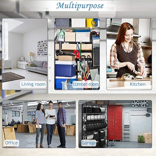 Miniatura 7 de Dkeli Estantería de alambre de metal NSF - Estantería de almacenamiento de acero resistente de 6 niveles de altura ajustable, 42 pulgadas de largo x