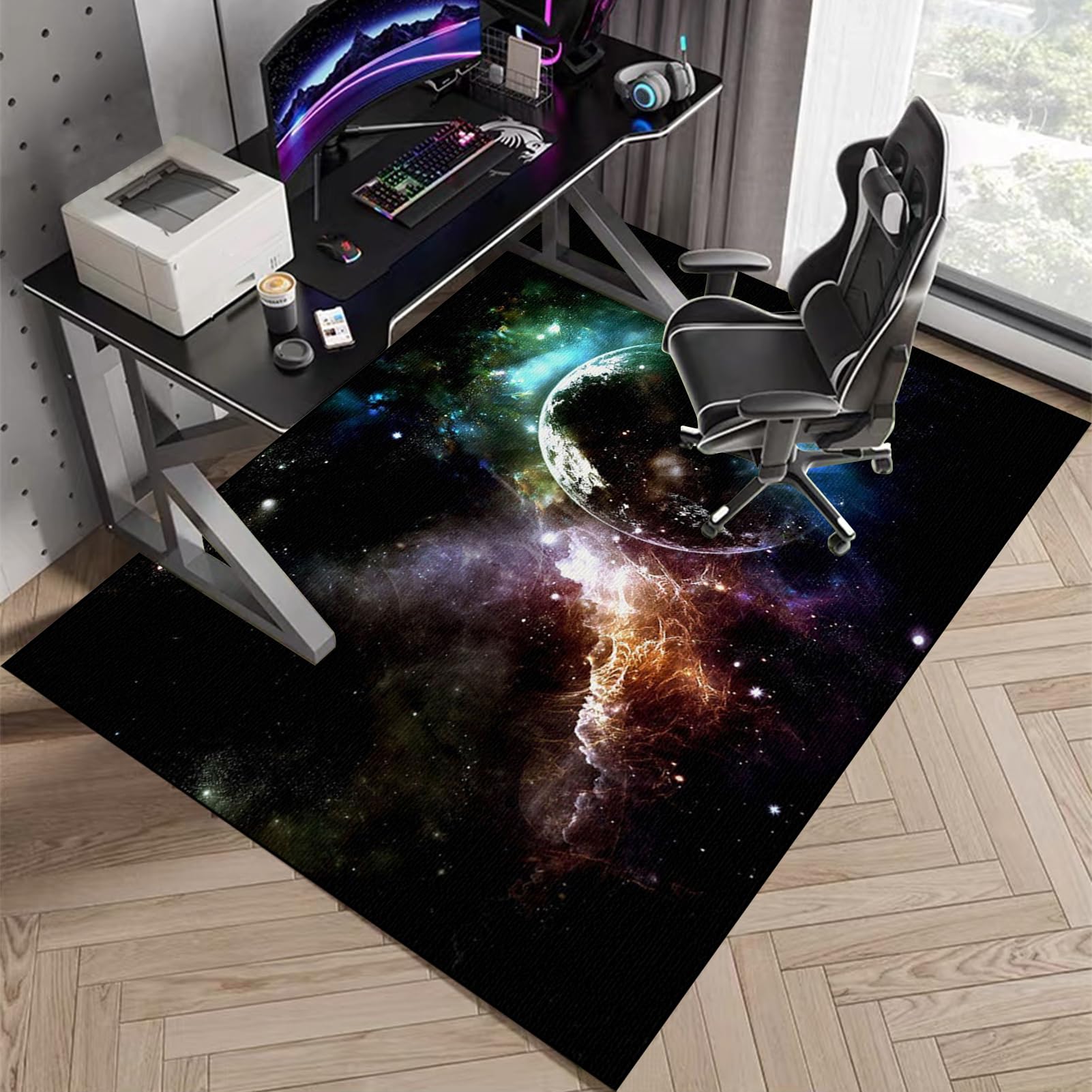 Alfombrilla protectora para silla de oficina, Alfombra Silla Ruedas Gaming Oficina 130 x 150 cm, protección del suelo, Antideslizante, Alfombra Silla Escritorio para laminado, parqué, suelos duros