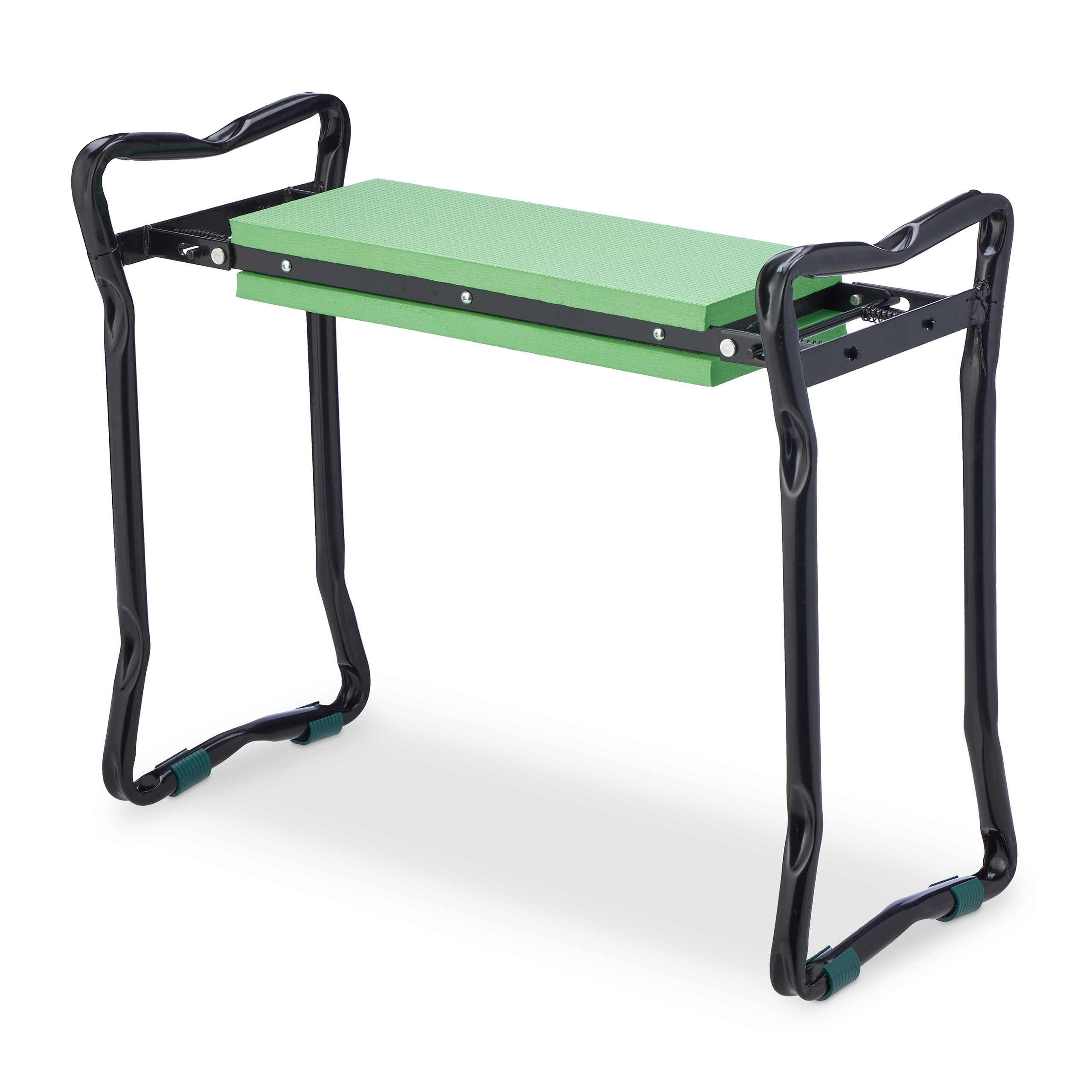 Relaxdays Agenouilloir Jardinage, Pliable, rembourré, soulage articulations, Pochettes latérales, Max.150 kg, Noir-Vert