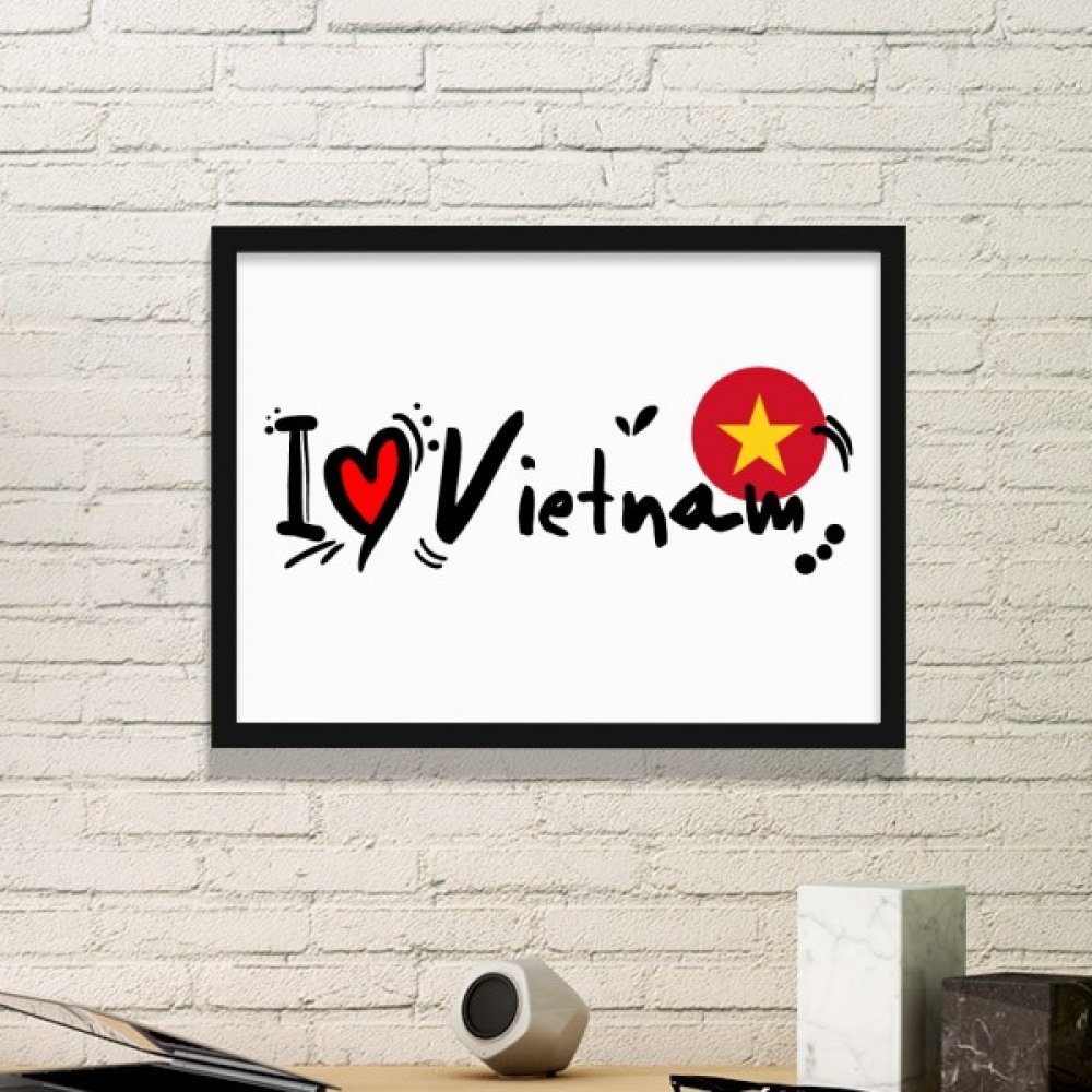 Cadre photo amour Vietnam pour habiller un mur vide deco noire