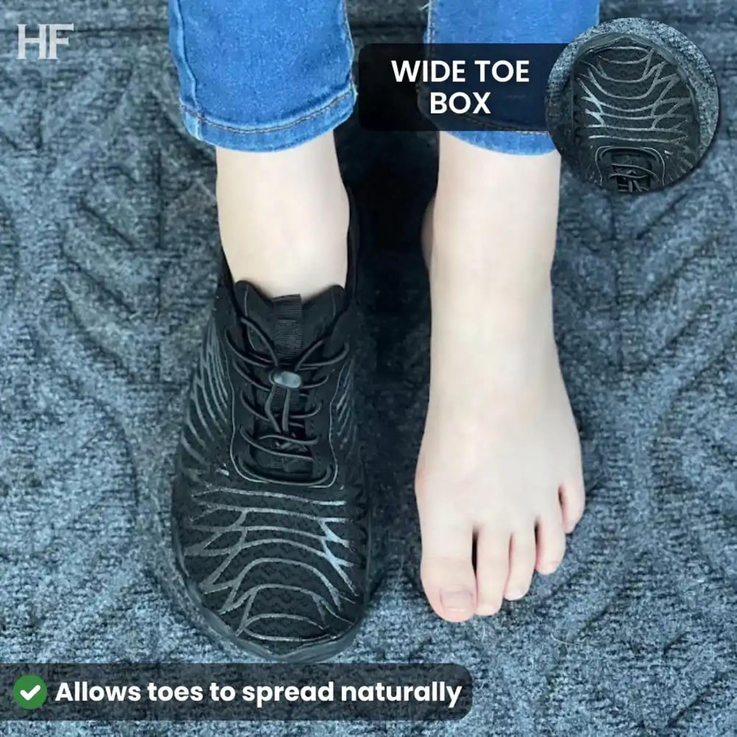 Hike Footwear HF Barefoot Kids – Flexible, Lightweight, Zero Drop Walking Running Shoes, Minimalist Sneakers for Boys & Girls, Wide Fit Quick Dry Athletic & Daily Wear
