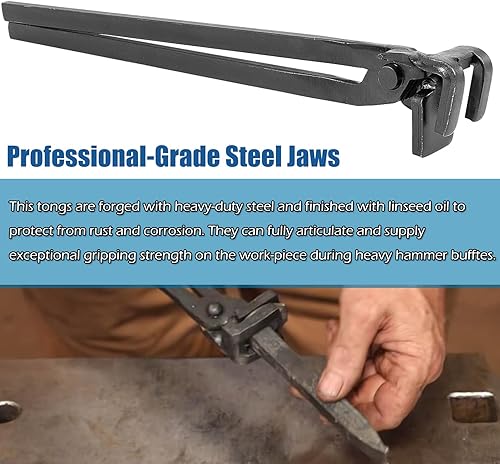 Miniatura 5 de Pinzas de punta para ferrocarril Blacksmith para sujetar picos de ferrocarril RR Spike Head Pinzas para hacer cuchillos con púas RR