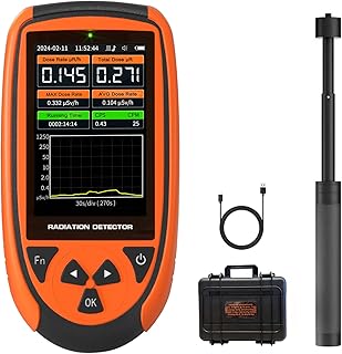 HFS-7311 - Detector de radiación de alta sensibilidad para rayos X, Gamma, Alpha, Beta Rays, monitoreo en tiempo real, pantalla LCD, alertas de alarma, para laboratorios, seguridad industrial