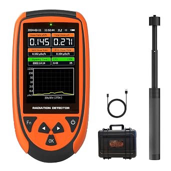 HFS-7311 Radiation Detector, High-Sensitivity Radiation Detector for X, Gamma, Alpha, Beta Rays, Real-Time Monitoring, LCD Display, Alarm Alerts, for Labs, Industrial & Personal Safety