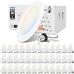 Downlight LED LVWIT 6 pouces 5CCT, 10W 1000 Lumens Dimmable, Éclairage encastré LED certifié IC, 6 pièces (2700K/3000K/4000K/5000K/6000K- 5CCT)