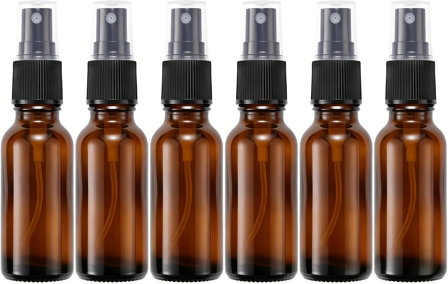 6Pcs 15ml Amber Glass Fine Mist Spray Bottles for Travel Cosmetics