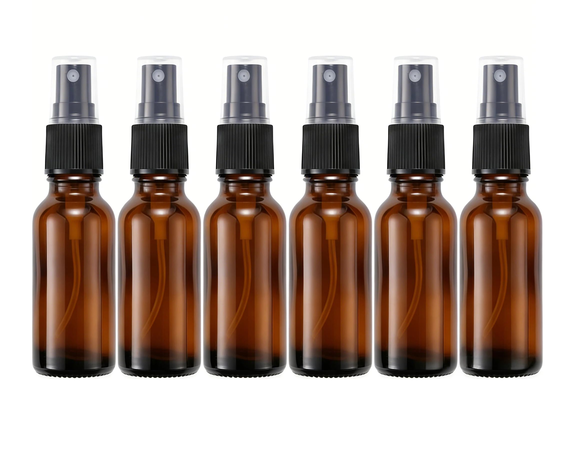 UPSTORE 6Pcs 15ml/0.5oz Amber Glass Spray Bottles Empty Refillable Fine Mist Spray Bottles Travel Size Storage Container Vials for Essential Oils