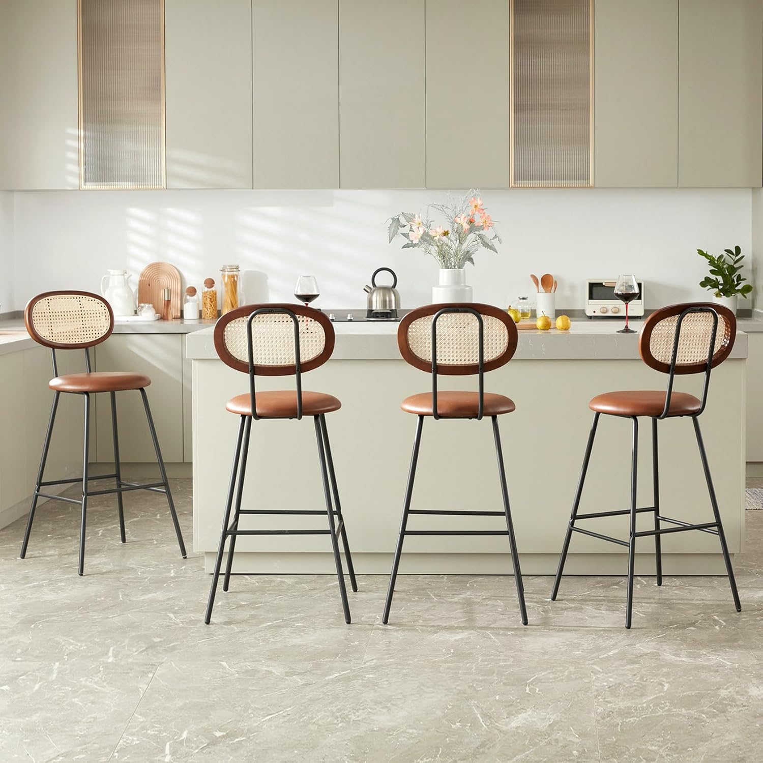 Counter Stools, Faux Leather Bar Stools, Counter Stool with