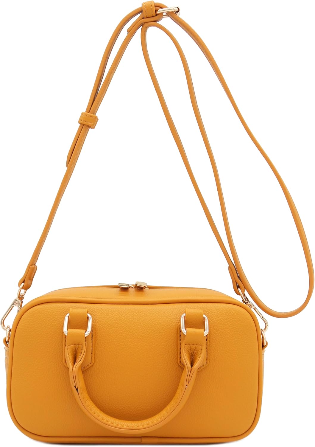 FashionPuzzle Mini PU Leather Satchel Purse Top Handle Crossbody Bag - Image 3