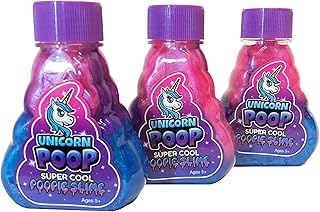 3 Pack Unicorn Poop Slime - Multi Color Glitter Unicorn Slimes Great for Birthday Parties, Loot Bags, Halloween & Stocking Stuffers, for Girls and Boys Ages 5+