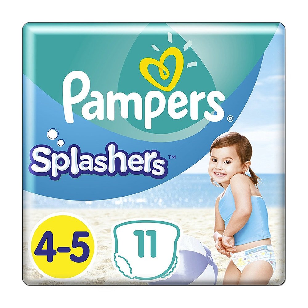 Pampers Pieluchy dla niemowląt rozmiar 4 (9-15 kg), rozpryskiwane spodnie do pływania, 88 pieluszek, opakowanie oszczędzające miejsce, nie zwiekają w wodzie