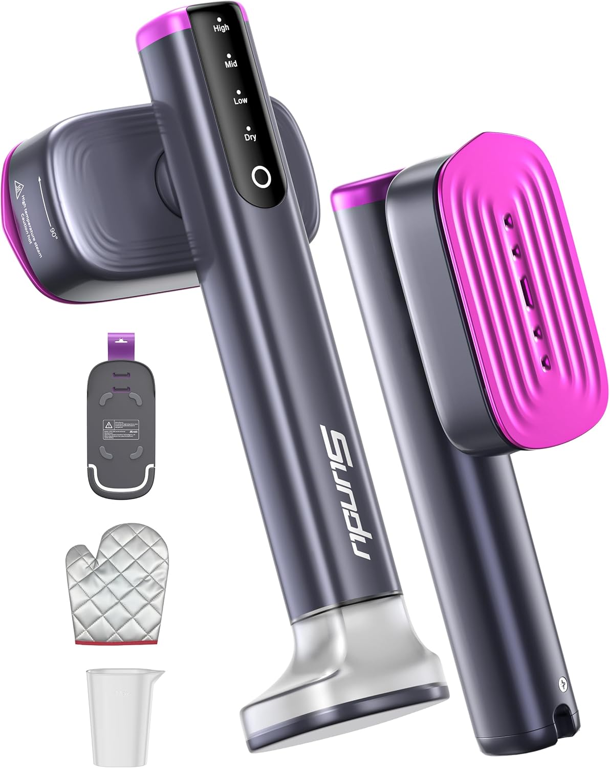 Sundu Steamer for Clothes, Travel Steamer & Iron 2 in 1, 1200W Powerful Steam, Portable Handheld Garment Wrinkle Remover, 15s Fast Heat 2 Water Tanks (180 ml +100 ml) Charcoal