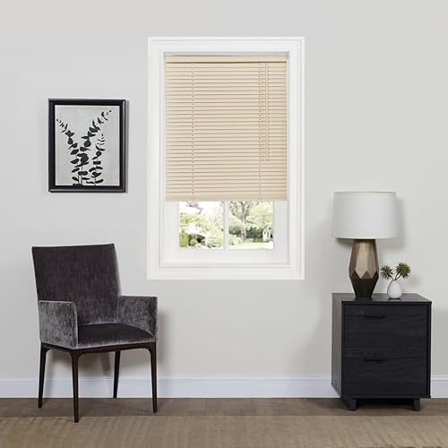 Miniatura 2 de Amanecer Collection - Mini persiana de vinilo sin cordón de 1 pulgada, con filtro de luz, alabastro, 27 pulgadas x 64 pulgadas (medida real, 26.5