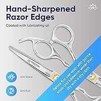 Vista 4 de Equinox - Tijeras profesionales para cortar el cabello, longitud total de 6.5 pulgadas, tijeras prémium para hombres y mujeres, para uso en salones