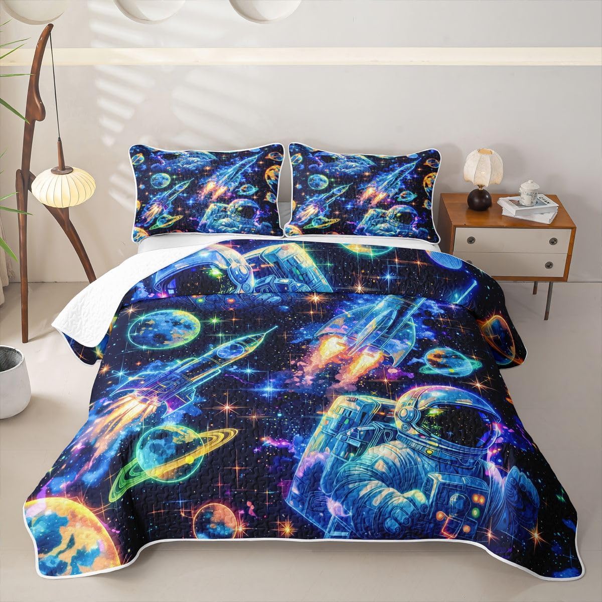 Feelyou Animal Quilt Sets Queen Size Tiger Kids Boys Girls Quilts with 2 Pillowcases Soft Lion Bedspread Coverlet Set Elephant Lightweight Bedding Jungle Animals