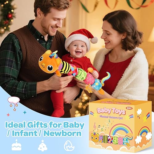 Miniatura 8 de Juguetes para bebés de 0 a 6 a 12 meses, juguete sensorial de peluche musical para bebés de 0 a 3, 3 a 6 meses, juguetes para el tiempo boca abajo