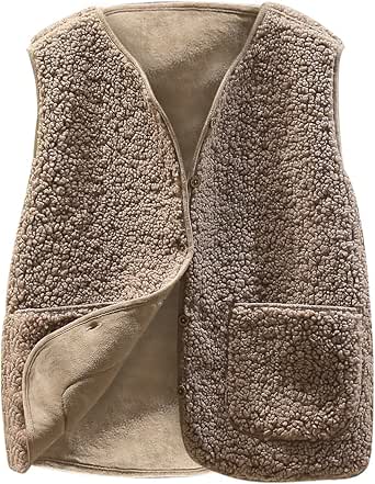 Generisch Teddy Fleece Vest Women's Sleeveless Short Fleece Vest Loose Teddy Fleece Jacket Comfortable Fleece Jacket Winter Warm Teddy Vest Outdoor Fur Vest Plush Vest Winter Jacket - View 2