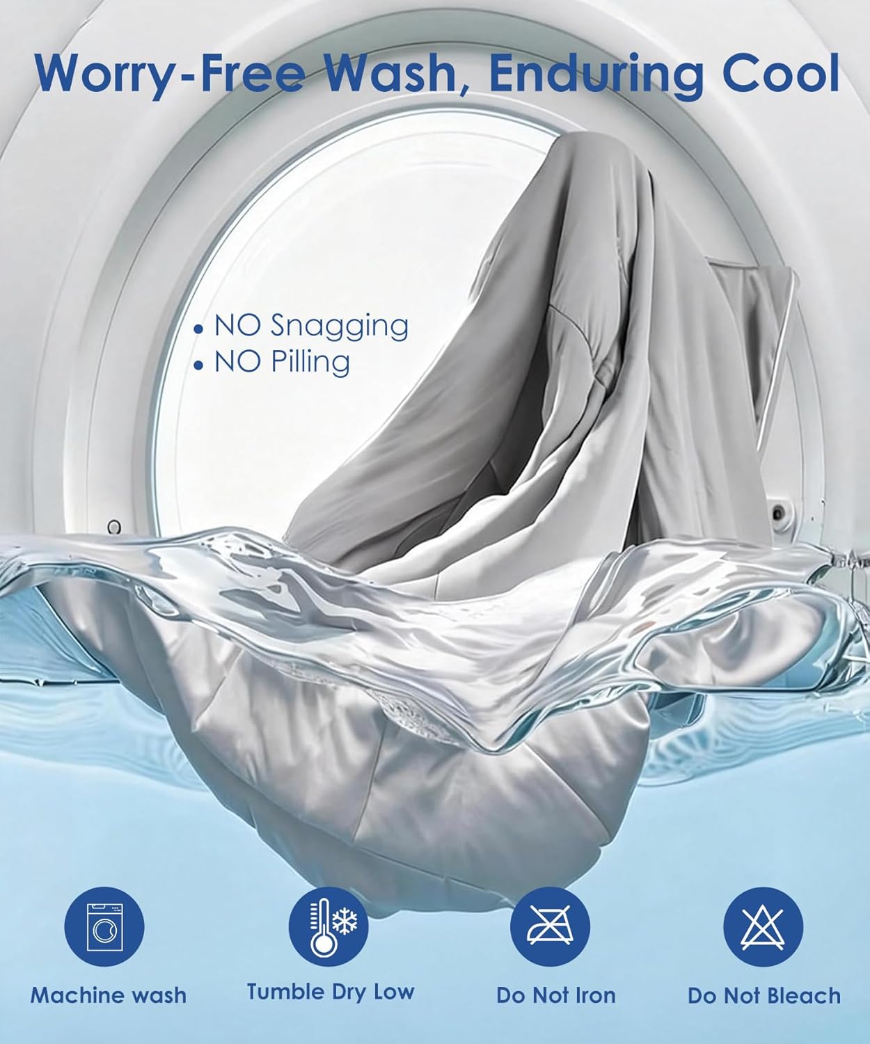 Cooling Comforter Queen Size - Cooling Blankets for Hot Sleepers and Night Sweats, Lightweight Breathable & Soft Cold Blanket, All Season Summer Bedding for Sleeping, Q-Max>0.45, 90" X90“（Grey