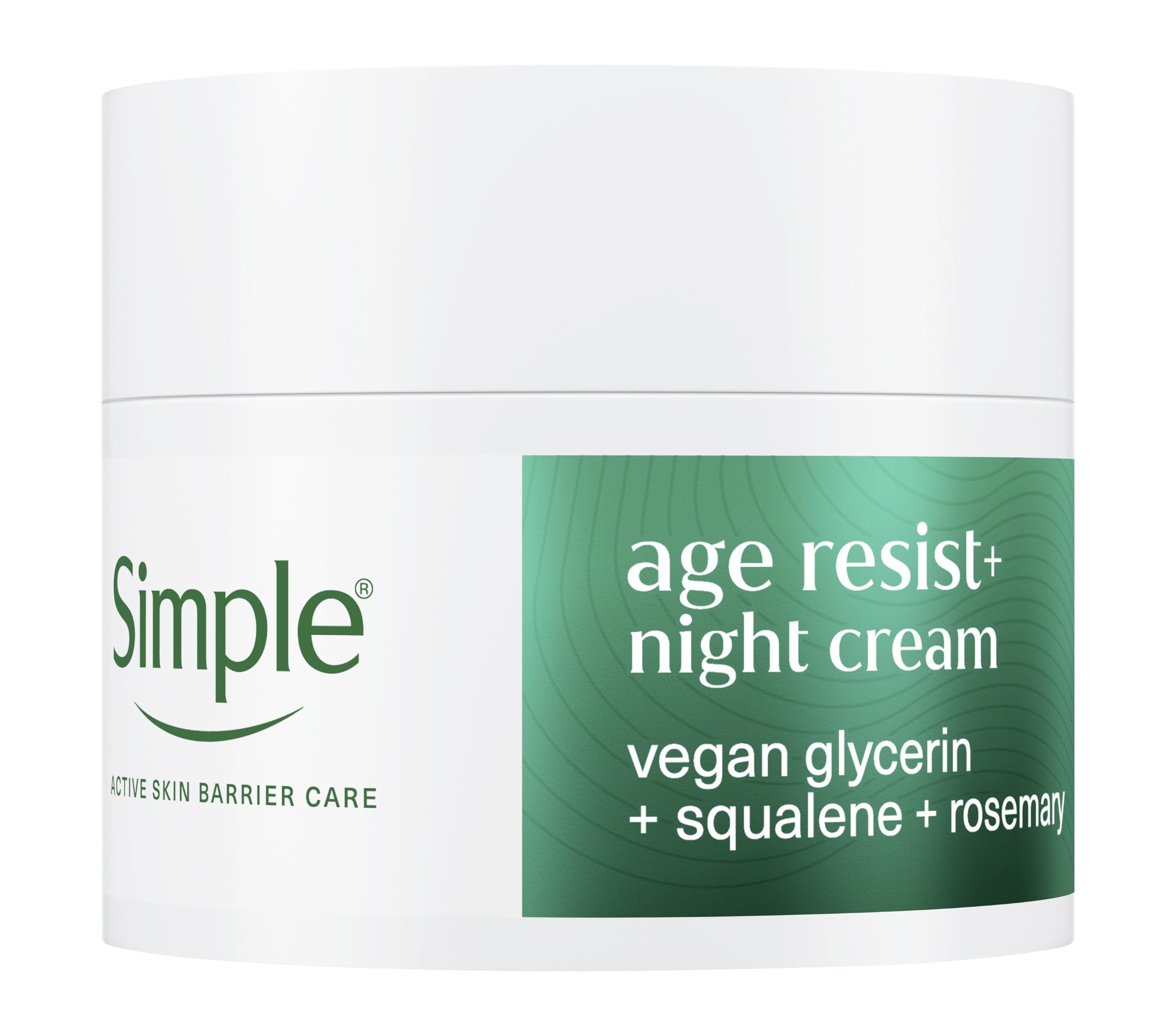 Simple Age Resist+ Night Facial Moisturiser Cream with Squalane + Rosemary to Help Fight Premature Ageing, 50 ml