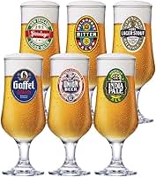 Ruvolo, Jogo de Taça Barcelona Rótulo, Taça para Cerveja 6 pcs, 370ml