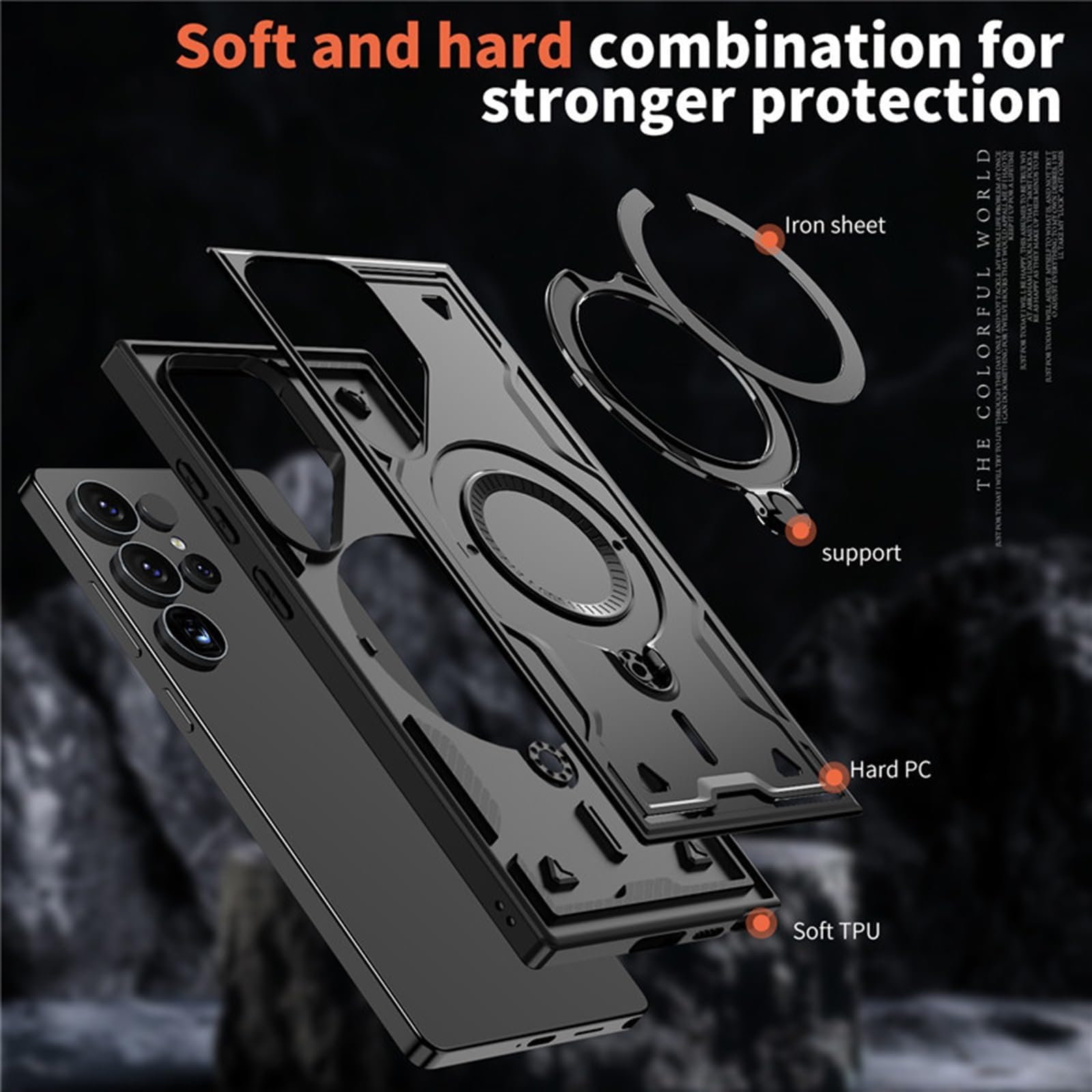 Etui do Samsung Galaxy S26 Ultra/S26 Plus/S26, cienkie, odporne na wstrząsy etui magnetyczny uchwyt pierścieniowy stojak pokrowiec (niebieski 2, S26 Plus)