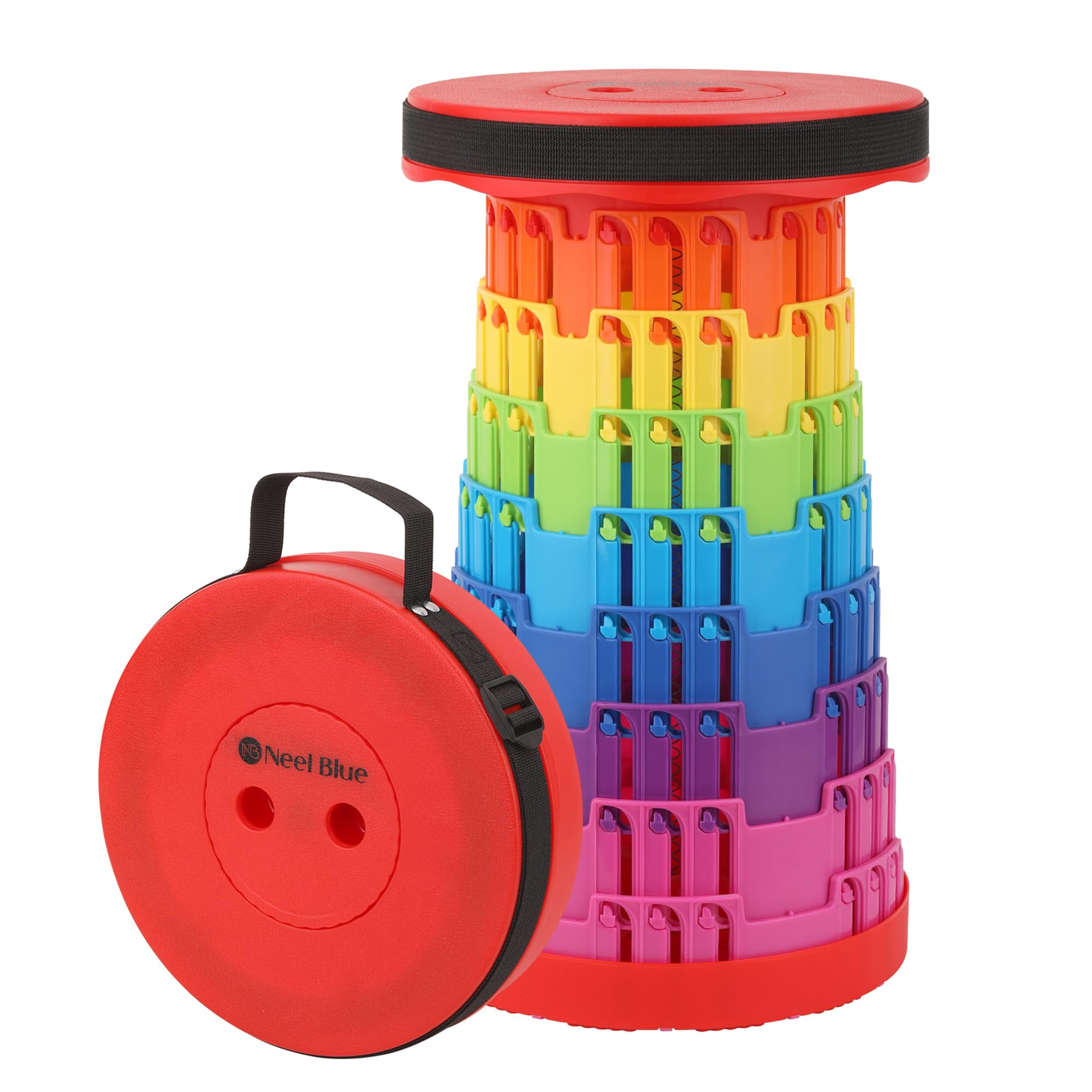 Trimming Shop Portable Folding Stool Lightweight Rainbow Red Retractable Telescopic Collapsible Stool for Camping Fishing Hiking BBQ Outdoors Indoors Kitchen with 200KG Load Capacity — image 1