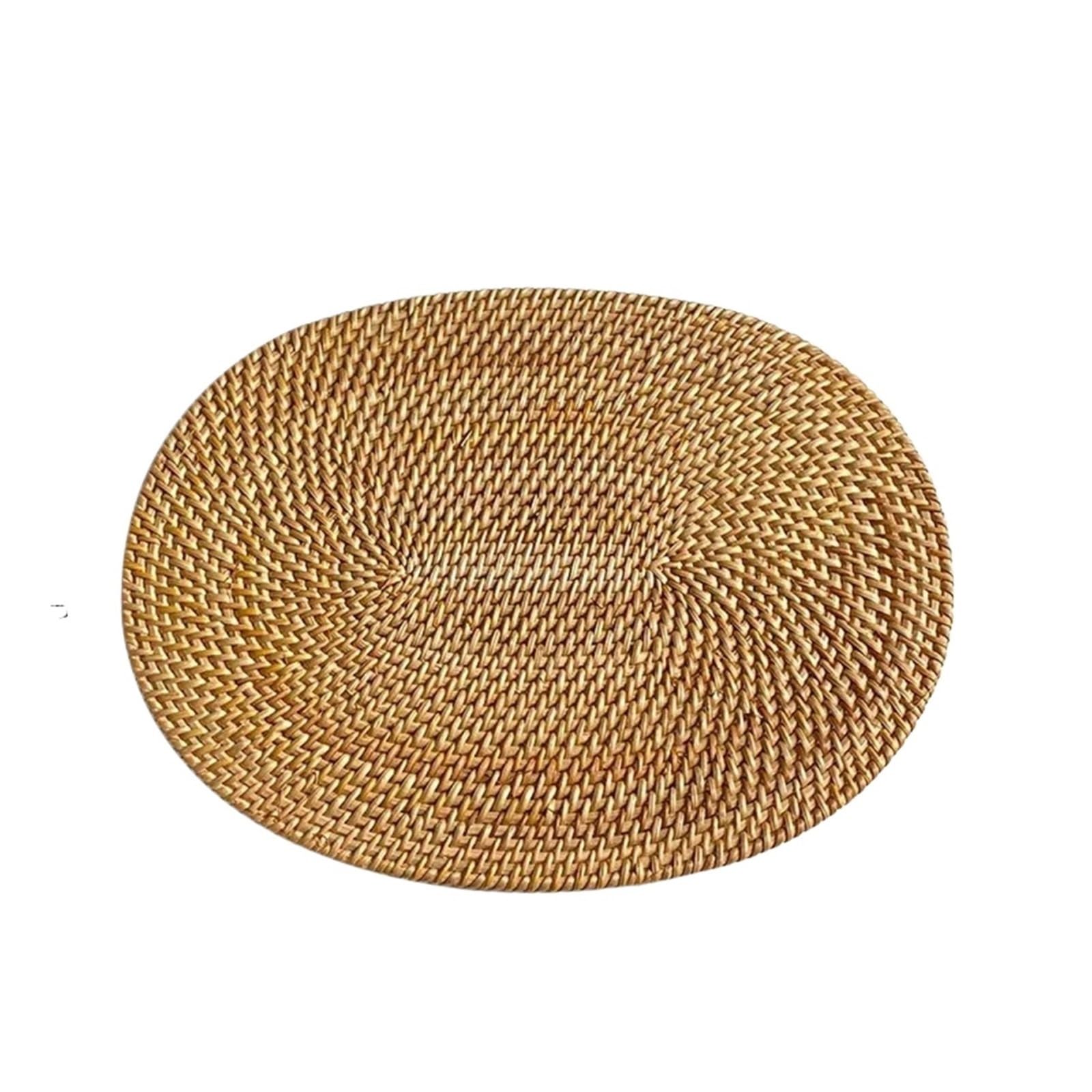 Sets de Table en Osier Napperon Ovale tissé en rotin, 1 pièce, antidérapant, résistant à la Chaleur, Tapis de décoration Table Manger Cuisine Domicile(L)