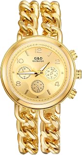 Relógio feminino luxuoso com mostrador de algarismos arábicos e pulseira de elos de strass relógio de quartzo feminino, Redondo.