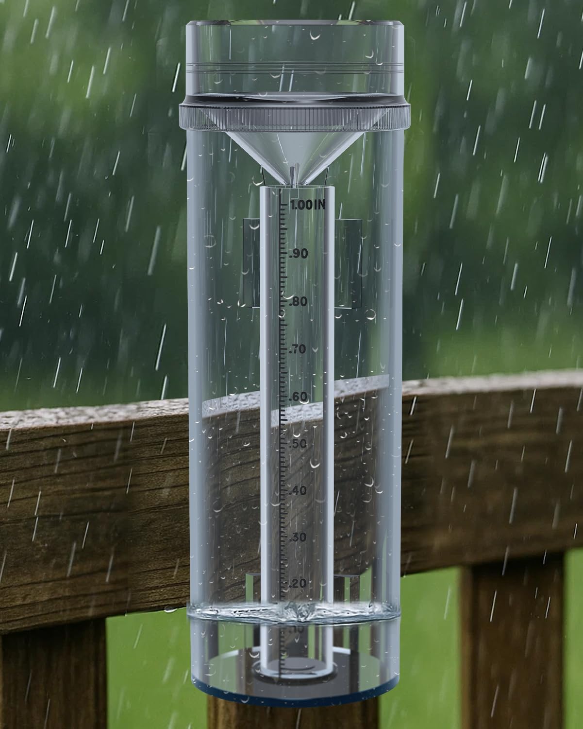 Rain Gauge Outdoor Professional Long Term Rain Gauge Mounting Bracket, Precisely Accurate to 1/100th of an Inch,UV and Heat Resistant, Non-Yellowing Rain Gauge Fit All Weather Conditions