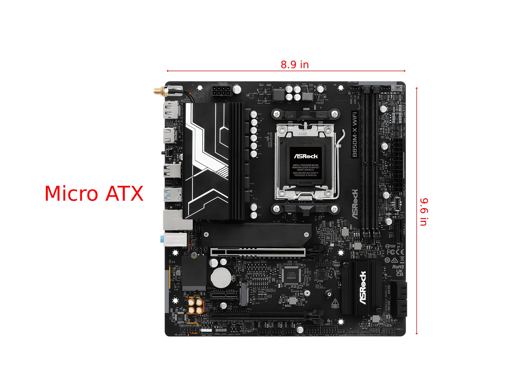 Asrock B850M-X R2.0 Amd B850 Socket Am5 Micro Atx (asrock B850M-X Amd Am5 Socket Motherboard, MicrO-Atx, 2x Ddr5 Slots, 2x M.2 Sockets, 2.5gbe Lan, 1