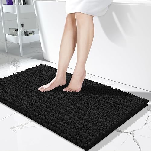 Miniatura 41 de Yimobra Alfombras de baño grandes antideslizantes lavables de 36 x 24 pulgadas, tapete de baño de chenilla ultra suave y absorbente, alfombra de