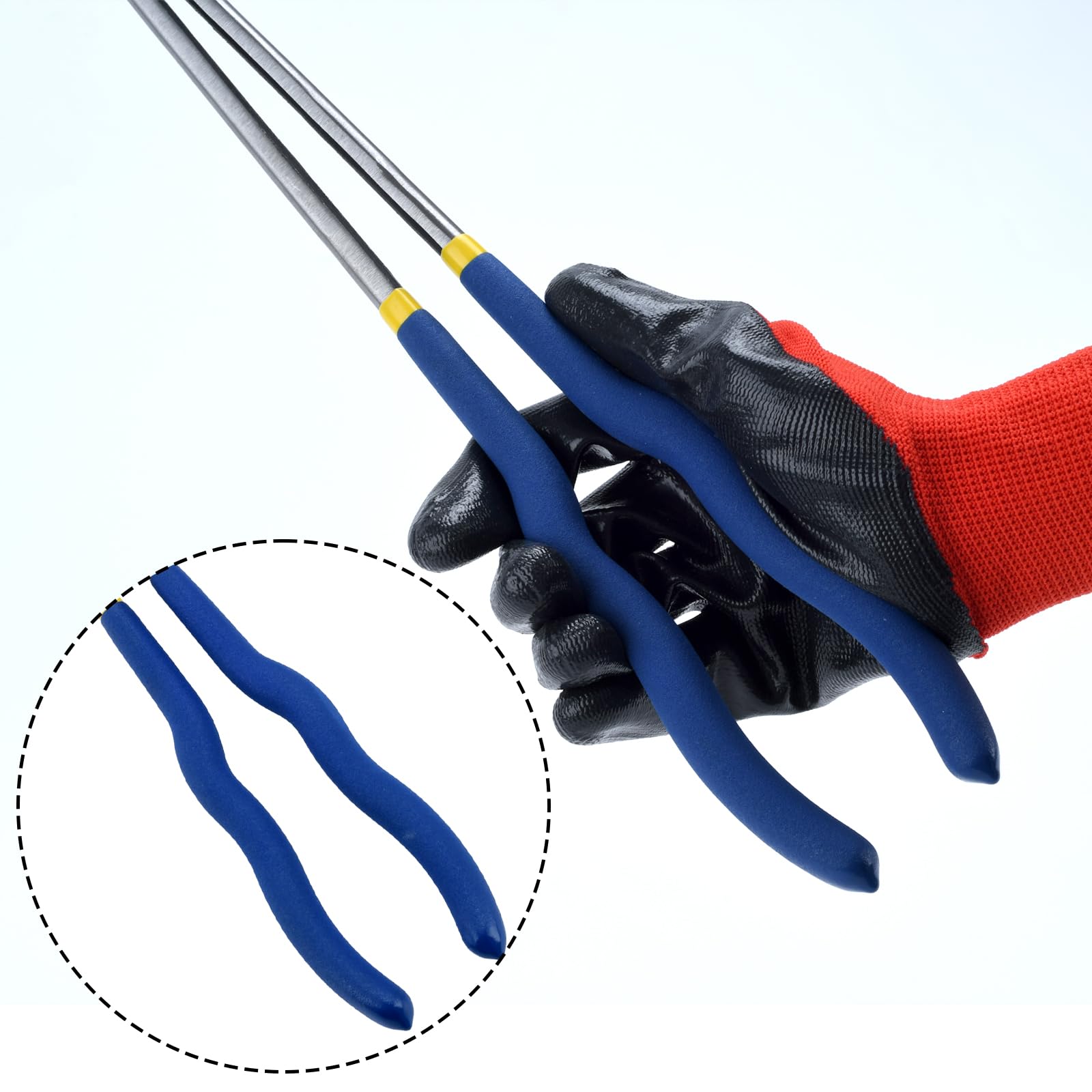 Set di pinze a becco lungo 40,6 cm, multiuso, pinze a becco lungo, pinze a becchi dritti 25/45/90 gradi e pinze a becchi lunghi a forma di O (4 pezzi B)