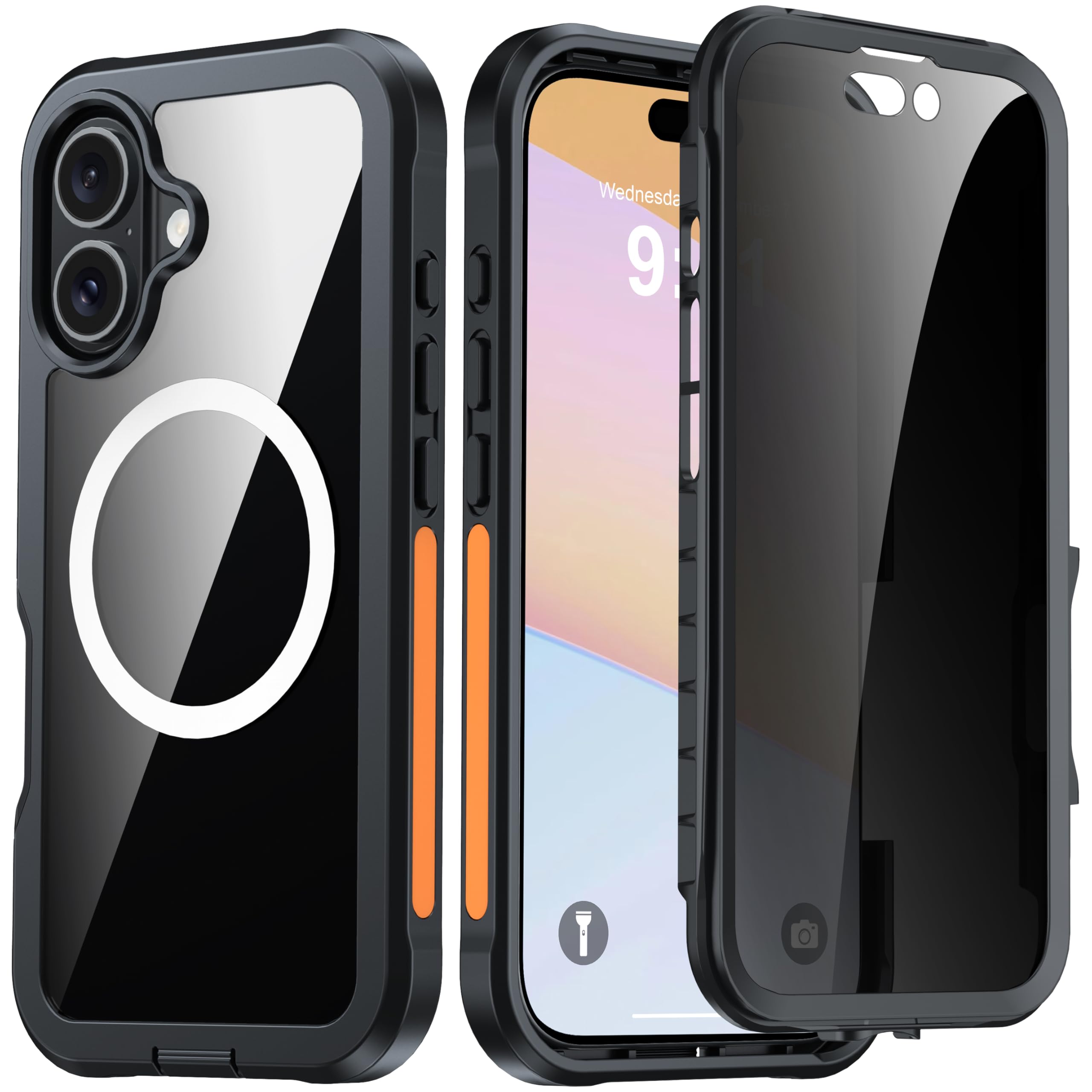 ANTSHARE for iPhone 16 Case, with [Built-in Privacy Screen Protector] [Compatible with MagSafe], Anti-Peeping Magnetic Ads...