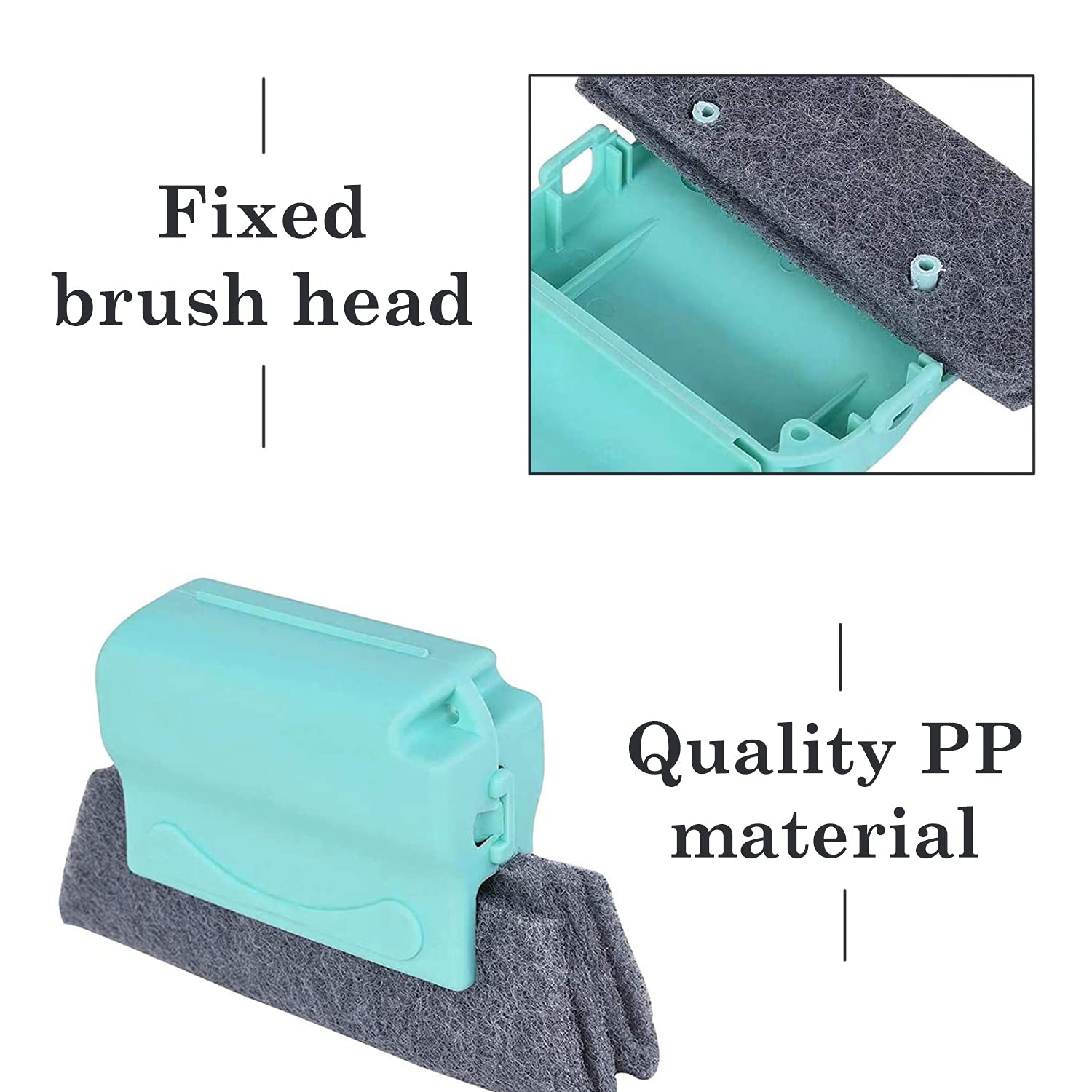 5 PCS Magic Window Cleaning Brush - Cleaning Supplies for Window Groove Gap - Crevice Cleaner Tool for Windows Sill, Track, Seal - Dustpan Brush Quickly Clean All Corners and Gap 2