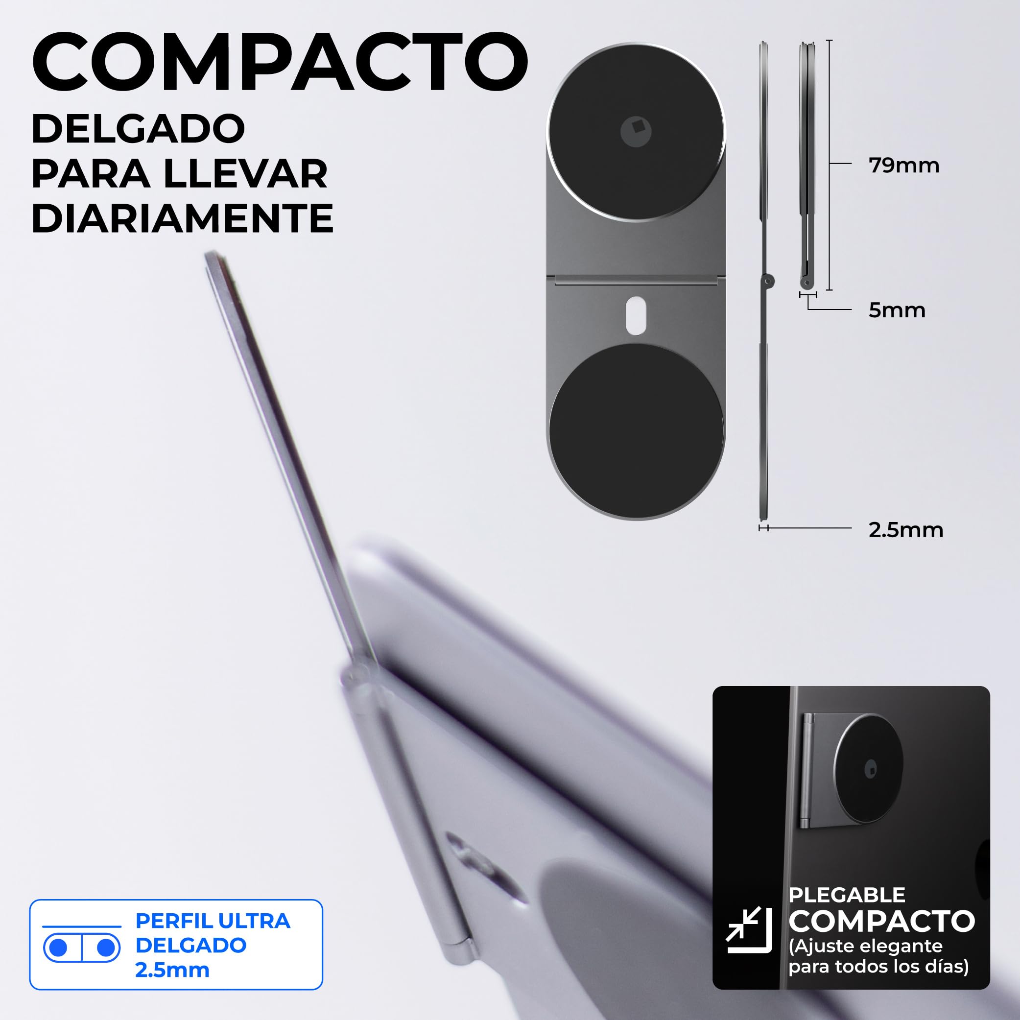 Rolling Square Edge Pro Tablet Kit – Soporte magnético para tablet y móvil, accesorio Smartworking y productividad, compatible con MagSafe, compatible con todas las tabletas y teléfonos, gris espacial