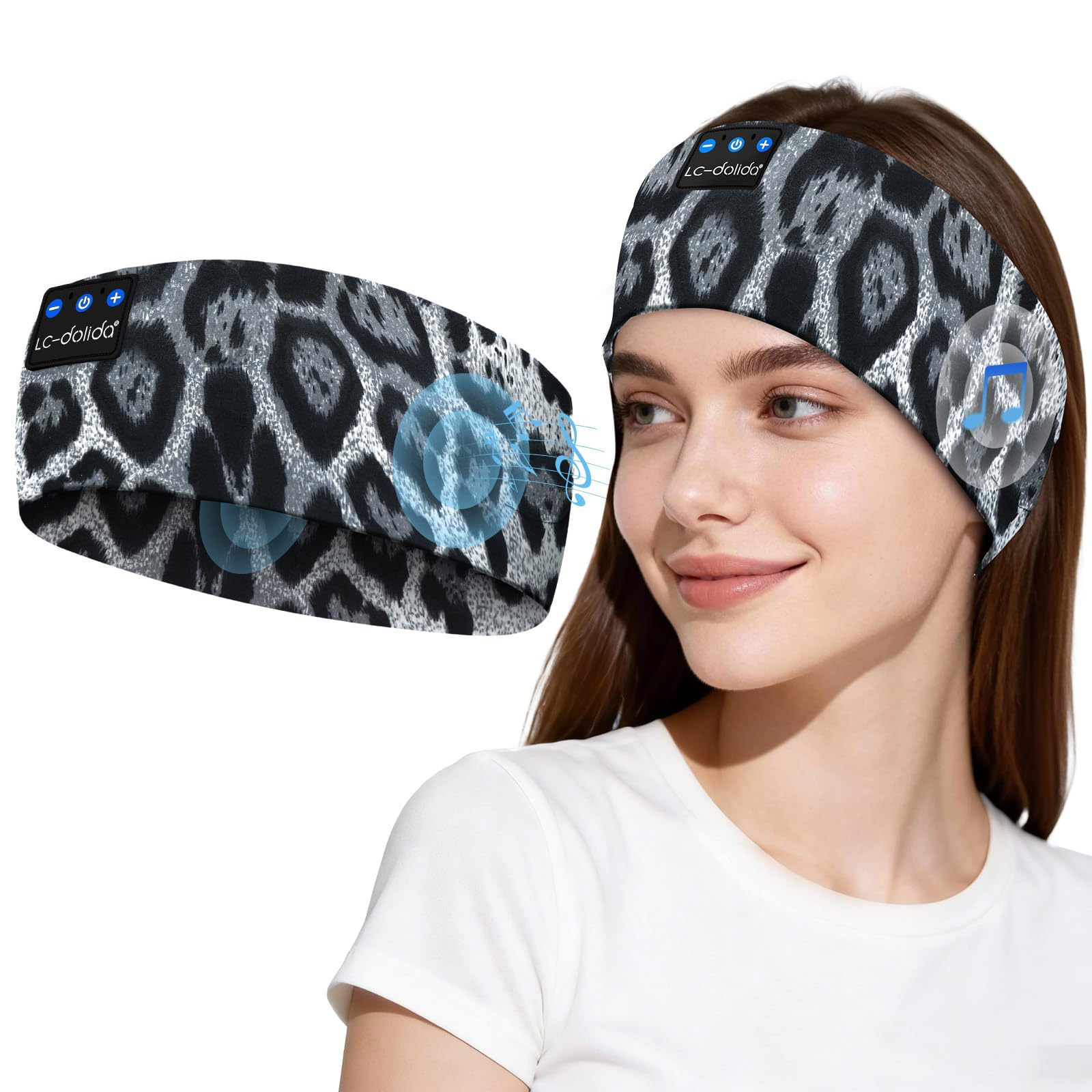 LC-dolida Headband Headphones Bluetooth 5.2, with Ultra-Thin HD Stereo Speaker, Sleep Headband Earphones Wireless for Workout Yoga Insomnia Running Meditation Gifts